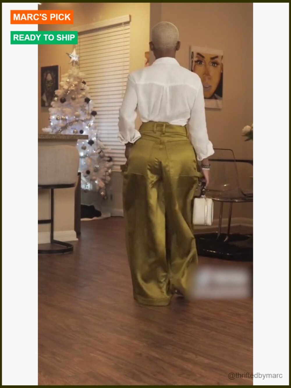 High Waisted Wide Leg Cargo Pants with Pockets - Picture 7 of 7